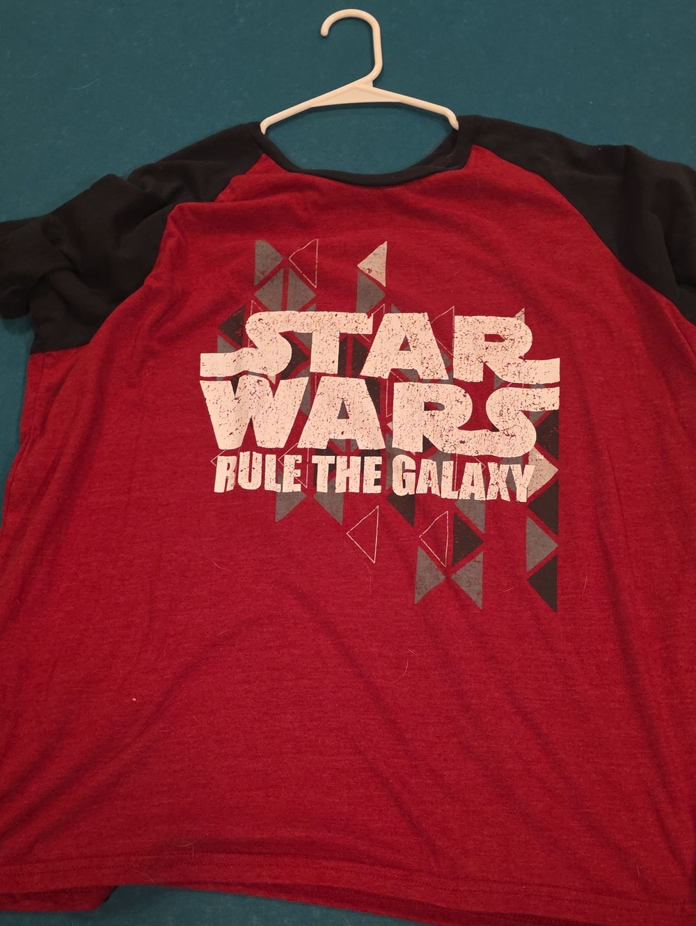 Star Wars Men's Raglan Tee in Red and Black - Rule the Galaxy Graphic